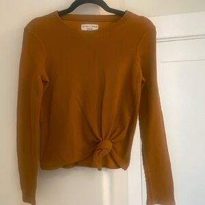 Madewell Mustard Yellow Knotted Top